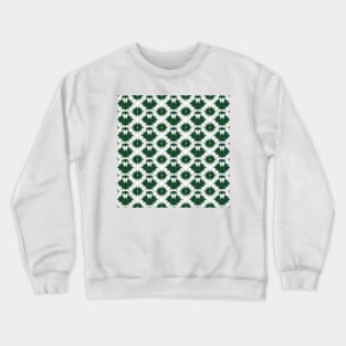 Peacock feather pattern 4 - dark green version / white background Crewneck Sweatshirt